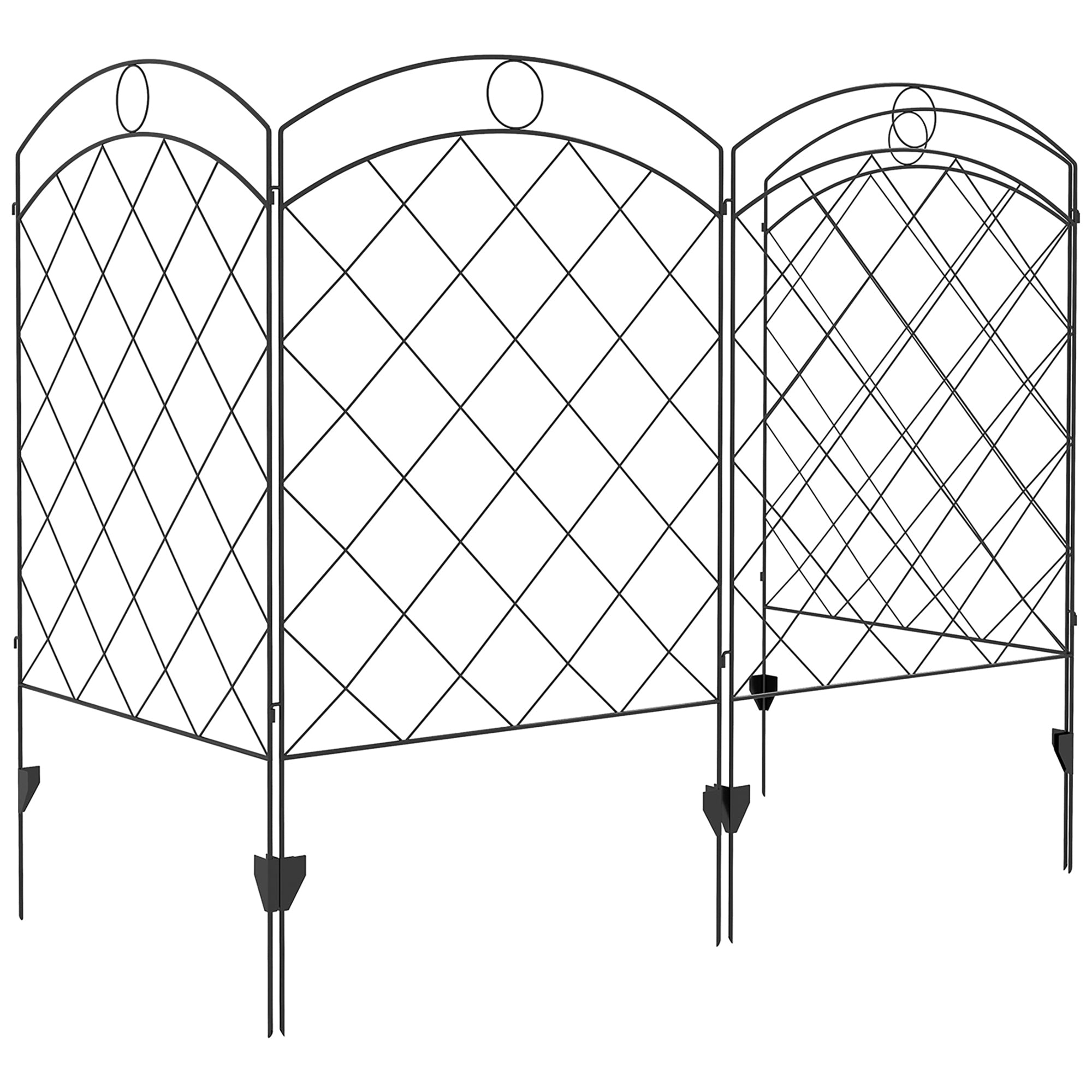 4 Pack Metal Fence Small Garden Fencing Panels as Animal Barrier and Flower Edging for Yard, Circle, Black Garden Fences Black - Circle at Gallery Canada