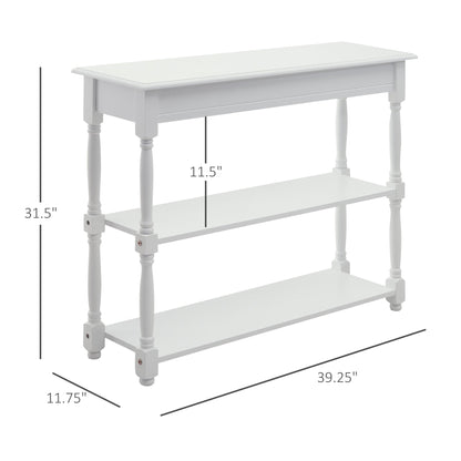 Console Table Modern Sofa Table with 2 Tier Shelves for Living Room, Entryway, Bedroom, Grey Console Tables   at Gallery Canada