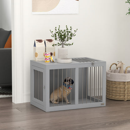 31.5" Dog Crate Furniture with Double Doors, for Medium Dogs, Grey Houses, Kennels & Pens   at Gallery Canada