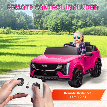 2-Seater Ride on Truck, 12V Cadillac Escalade Licensed Kids Electric Car with Remote , Spring Suspension, Pink Electric Toy Cars   at Gallery Canada