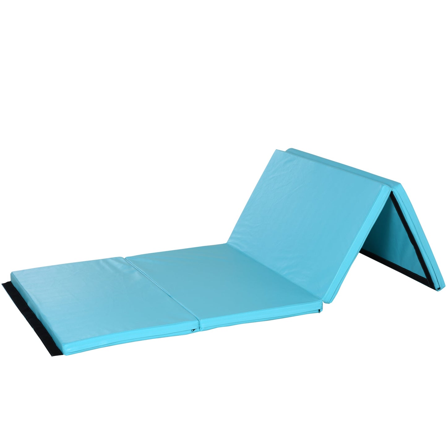 4ft x 8ft x 2inch Tri-Fold Gymnastics Tumbling Mat Exercise Mat with Carrying Handles for MMA, Martial Arts, Stretching, Core Workouts, Light Blue Gymnastics Mats Light Blue  at Gallery Canada