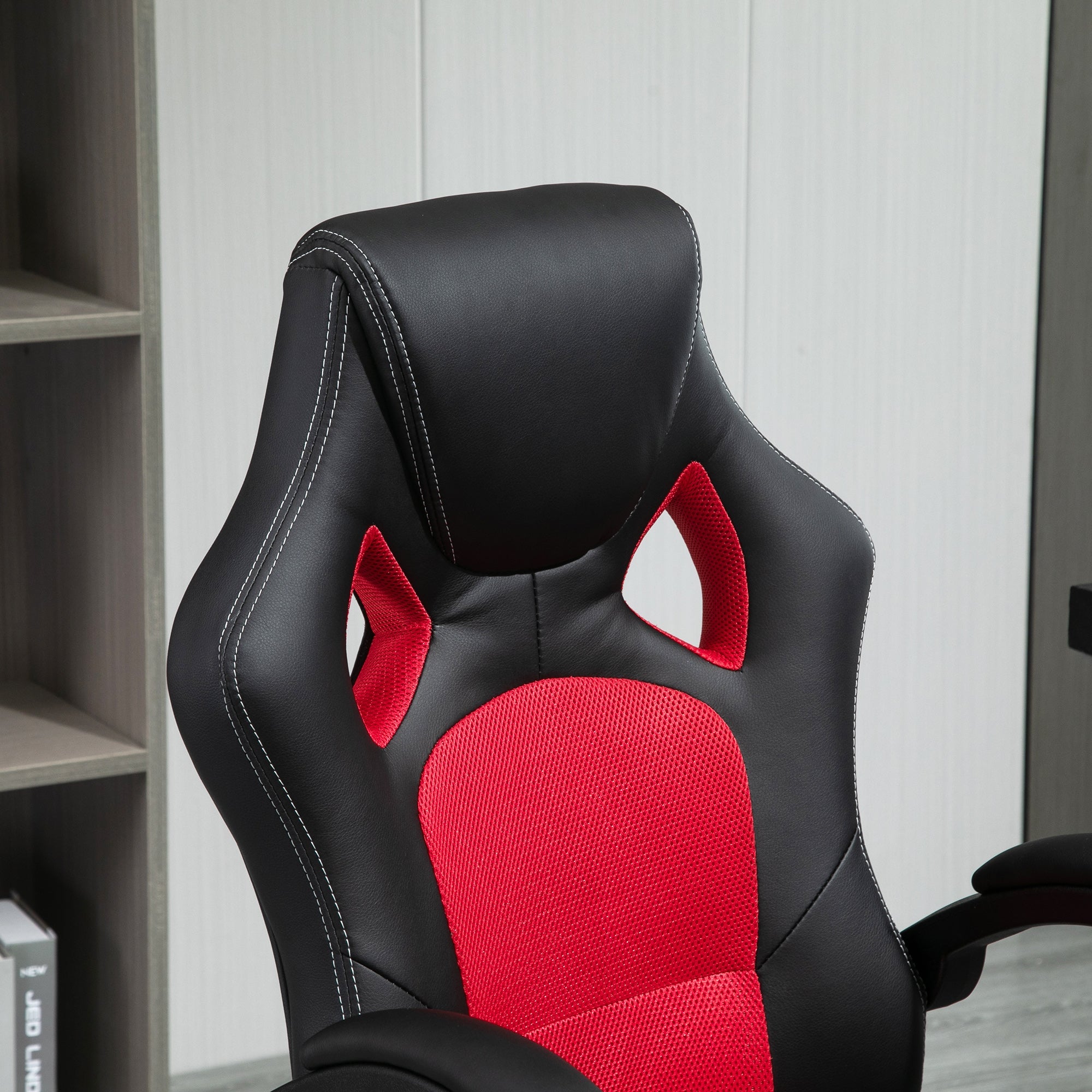 Racing Gaming Chair High Back Office Chair Computer Desk Gamer Chair with Swivel Wheels, Padded Headrest, Tilt Function, Red Video Game Chairs   at Gallery Canada