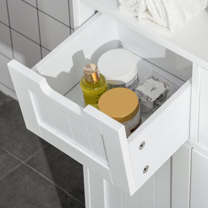 Bathroom Storage Cabinet Floor with Adjustable Shelf and Drawers Side Cabinet for Living Room Entryway Office White Bathroom Cabinets   at Gallery Canada