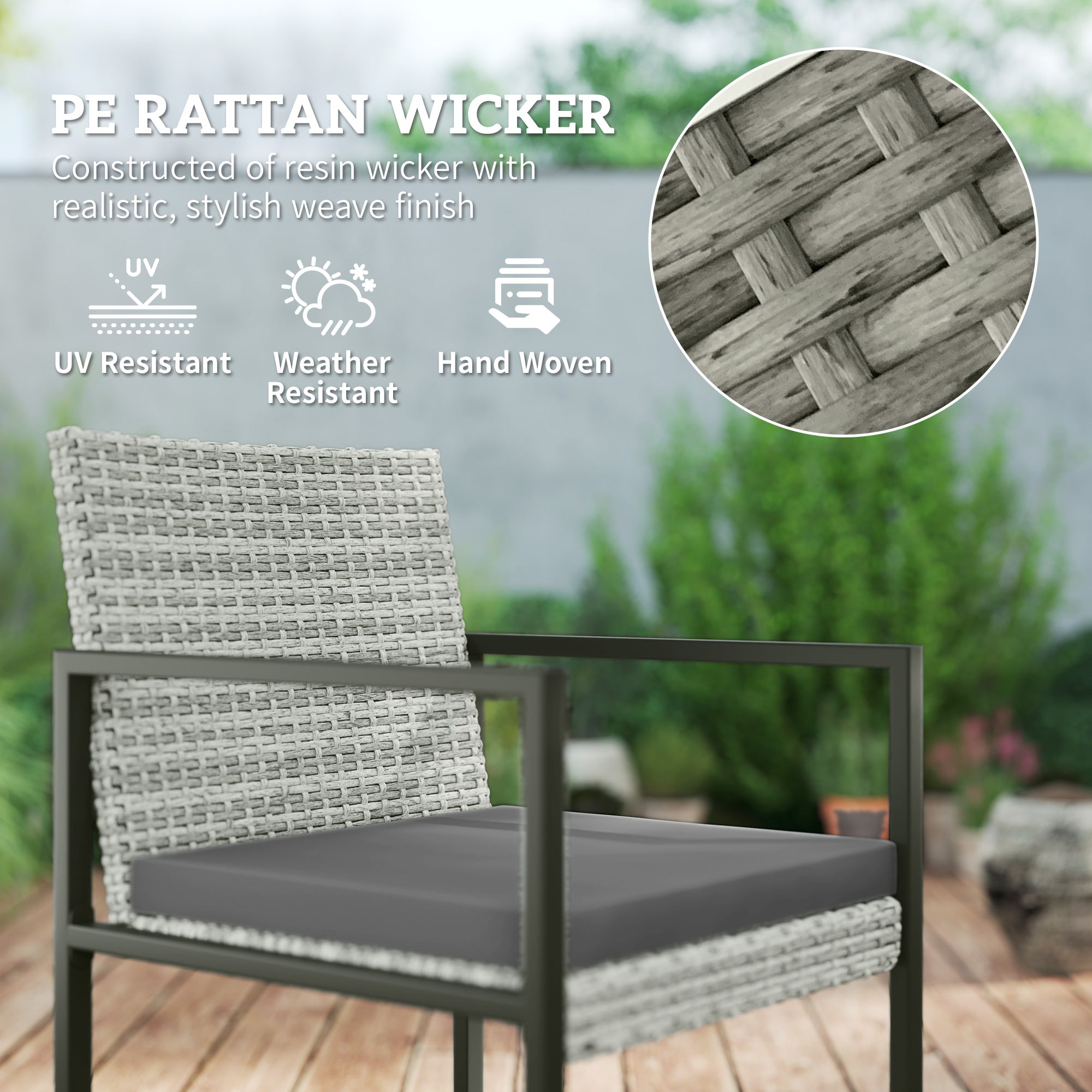 9 Pieces Wicker Patio Dining Set with 4 Armchairs, 4 Stools, Tempered Glass Top, Removable Cushions, Light Grey Outdoor Dining Sets at Gallery Canada