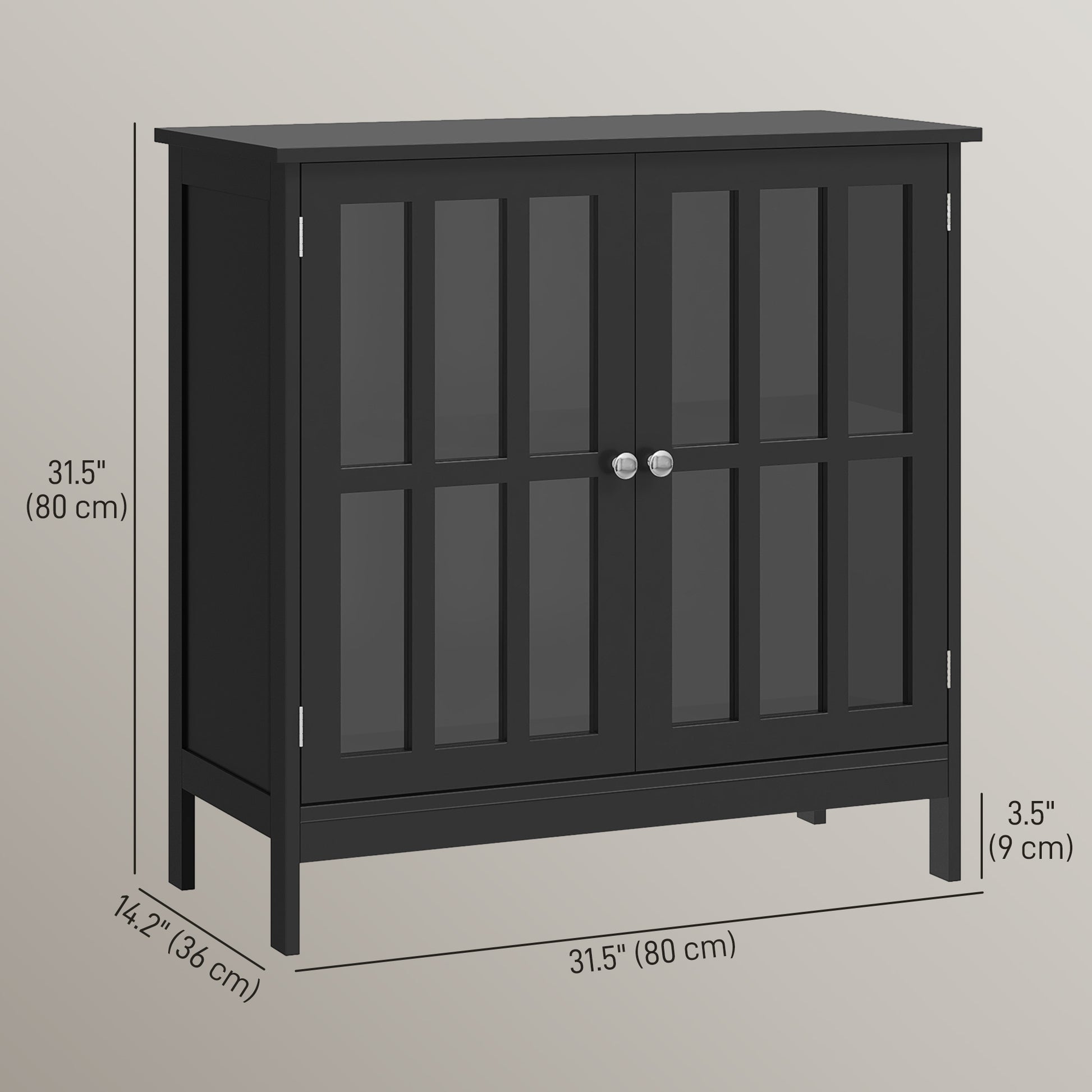 Kitchen Buffet Cabinet with 2 Doors, Modern Sideboard for Dining Room, Hallway, Living Room, Black Bar Cabinets   at Gallery Canada