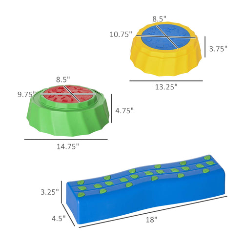 Stackable Non-Slip Kids Balance Beam & Stepping Stones for Toddlers, Multicoloured