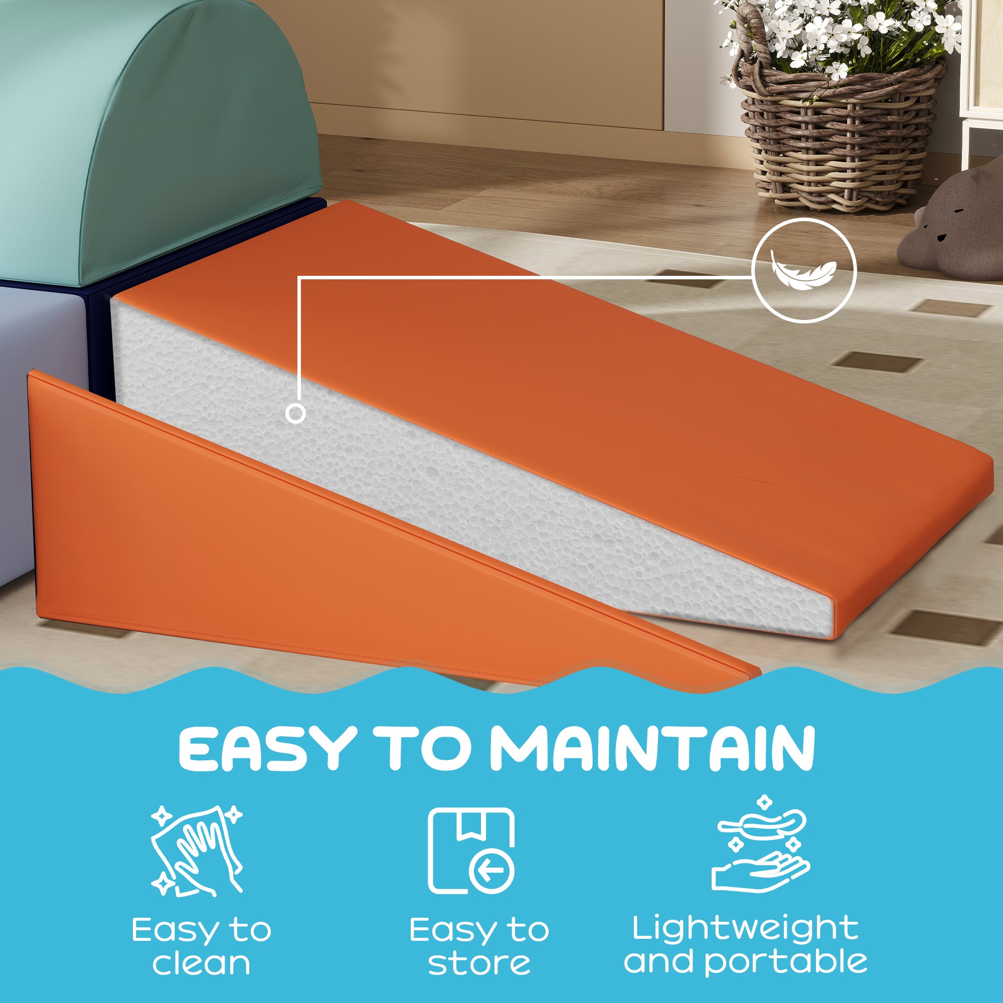 6 Piece Soft Play Equipment for Kids 6-72 Months, Orange and Blue Baby Gym & Playmats at Gallery Canada