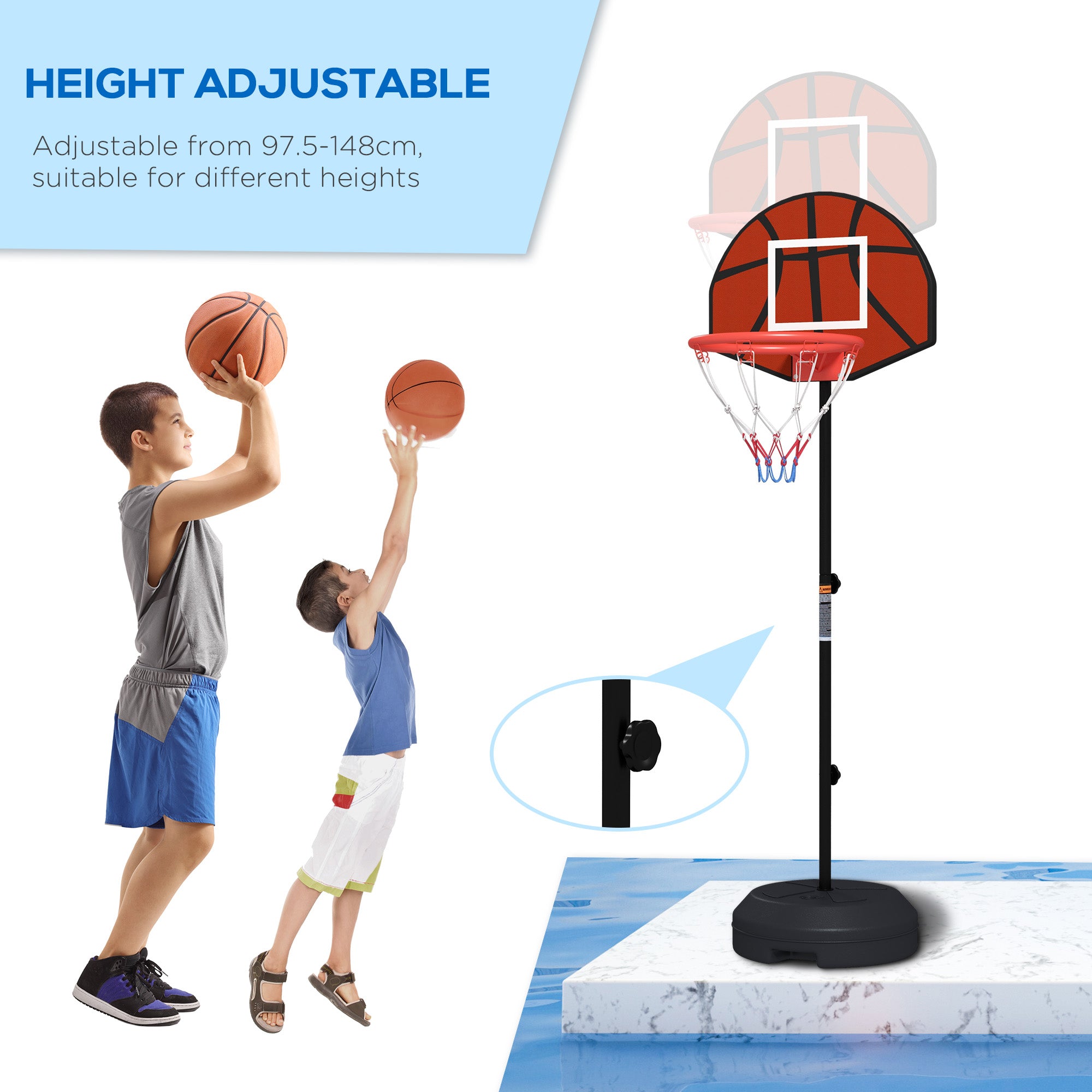 3-5ft Basketball Hoop and Stand with Magenic Dartboard and Darts, 15