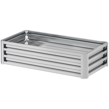 Galvanized Raised Garden Bed, Outdoor Planter Box for Vegetables, Flowers, Herbs, 4' x 2' x 1', Silver Raised Garden Beds at Gallery Canada