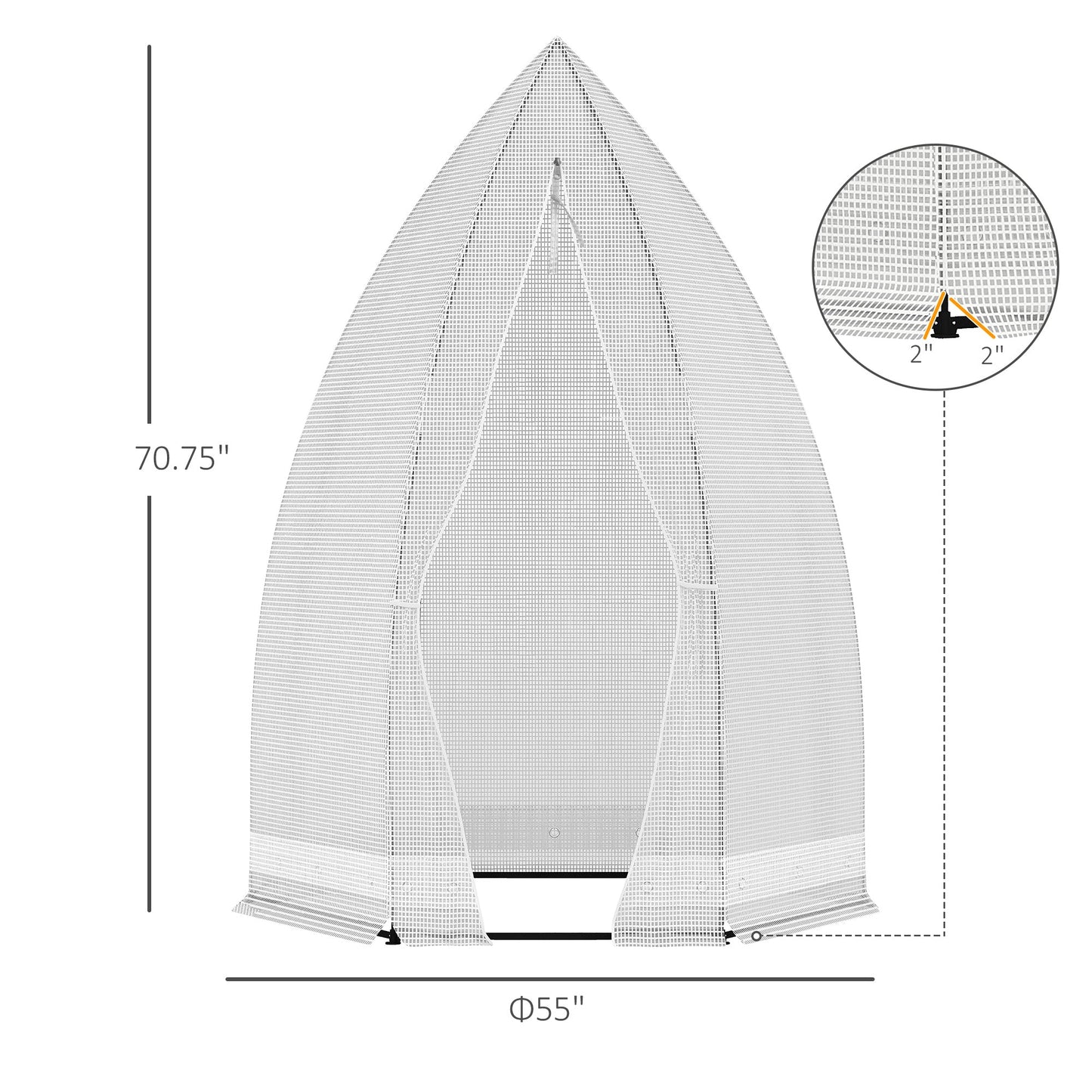 55" x 55" x 71" Greenhouse Portable Hot House for Plants with Zippered Door for Outdoor, Garden, Patio, White Portable Greenhouses   at Gallery Canada