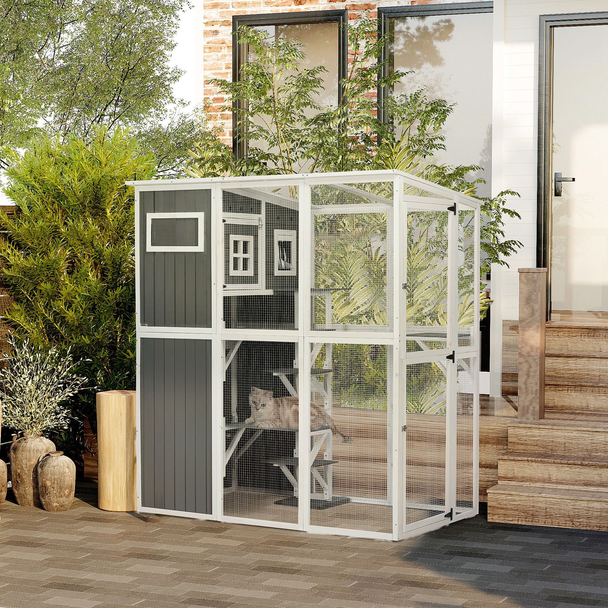 Wooden Cat Catio, 66.5