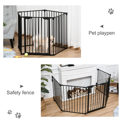 Foldable Dog Playpen Indoor for Small Medium Dogs with Door, for Stairway, Doorway, Hallway, Black Houses, Kennels & Pens   at Gallery Canada