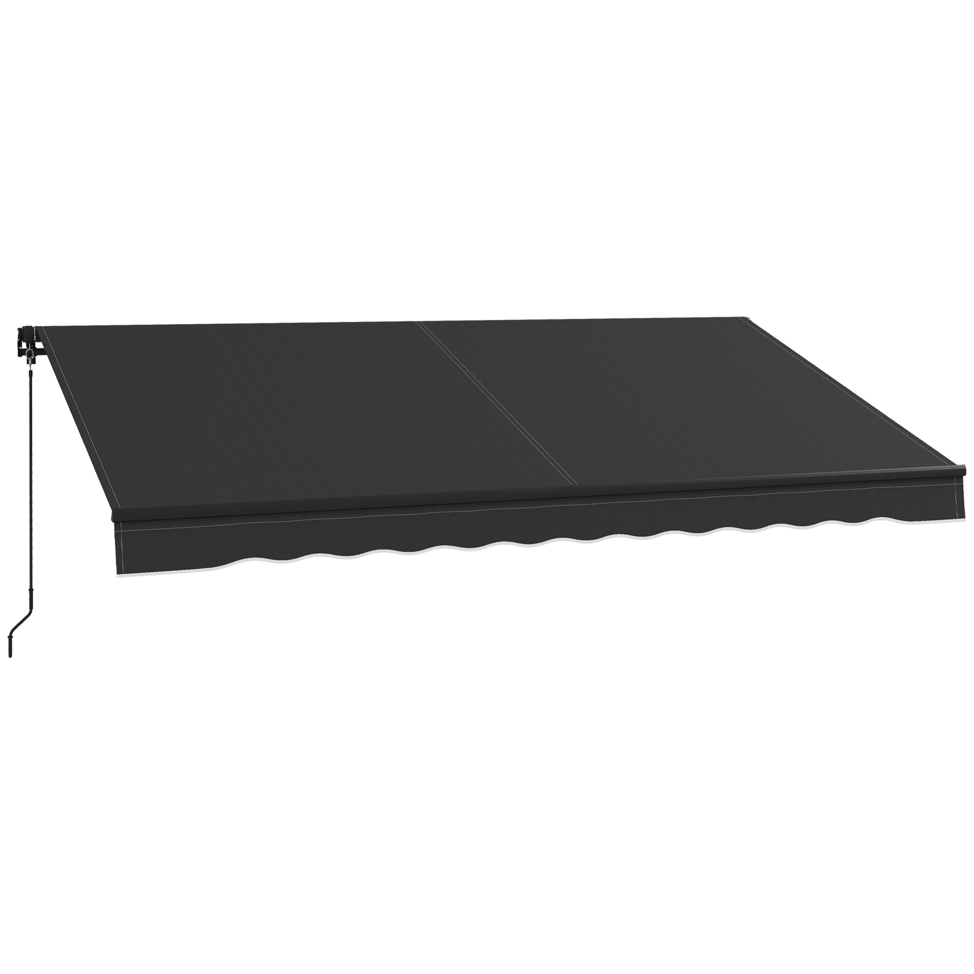 12' x 10' Retractable Awning, 280gsm UV Resistant Sunshade Shelter, for Deck, Balcony, Yard, Black Patio Awnings Black at Gallery Canada
