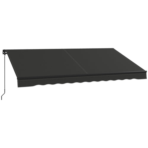 12' x 10' Retractable Awning, 280gsm UV Resistant Sunshade Shelter, for Deck, Balcony, Yard, Black