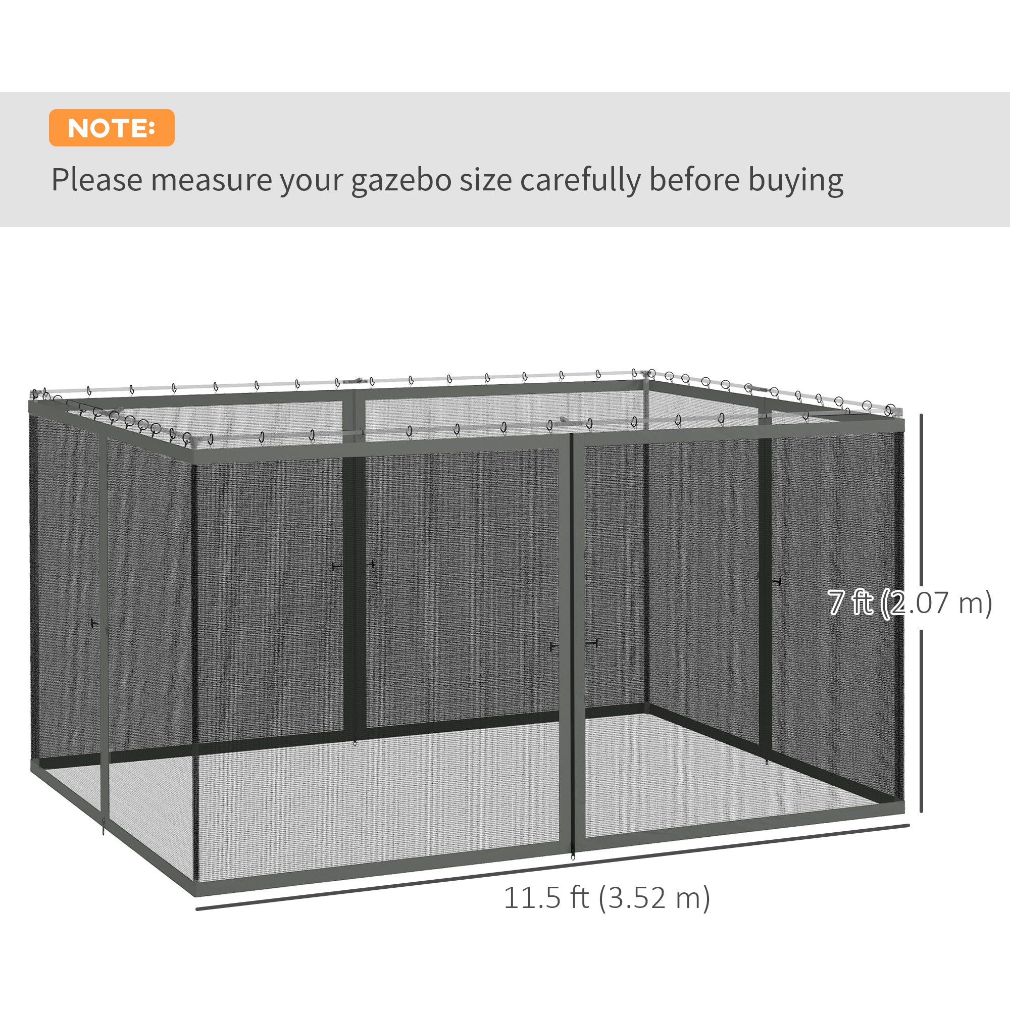 Replacement Mosquito Netting for Gazebo 10' x 13' Black Screen Walls for Canopy with Zippers Gazebos at Gallery Canada