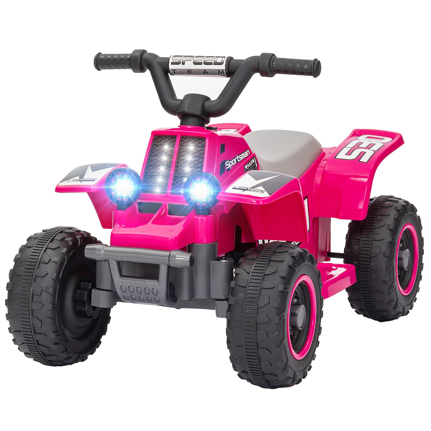 6V Kids ATV Quad, 4 Wheeler Battery Powered Electric Ride on Car w/ Lights, Forward Backward, for 3-6 Years, Pink Electric Toy Cars   at Gallery Canada