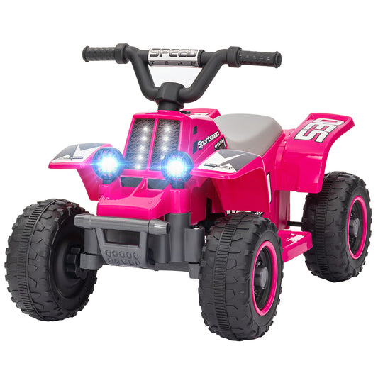 6V Kids ATV Quad, 4 Wheeler Battery Powered Electric Ride on Car w/ Lights, Forward Backward, for 3-6 Years, Pink Electric Toy Cars   at Gallery Canada