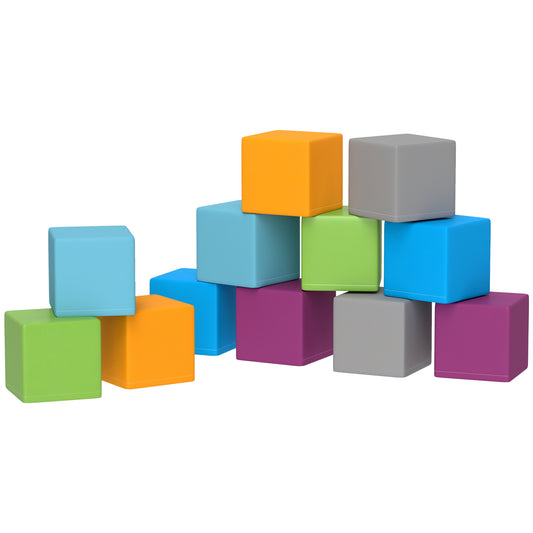 12 Piece Soft Play Blocks Soft Foam Toy Building And Stacking Blocks - Multicolours Baby Gym & Playmats   at Gallery Canada