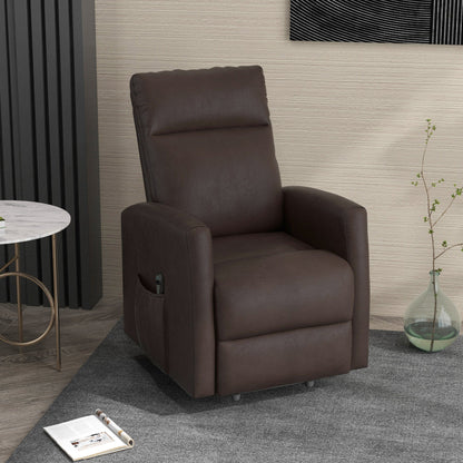 Power Lift Recliner Chair with Remote Control Side Pocket for Living Room Home Office Study Brown Electric Power Lift Chairs   at Gallery Canada