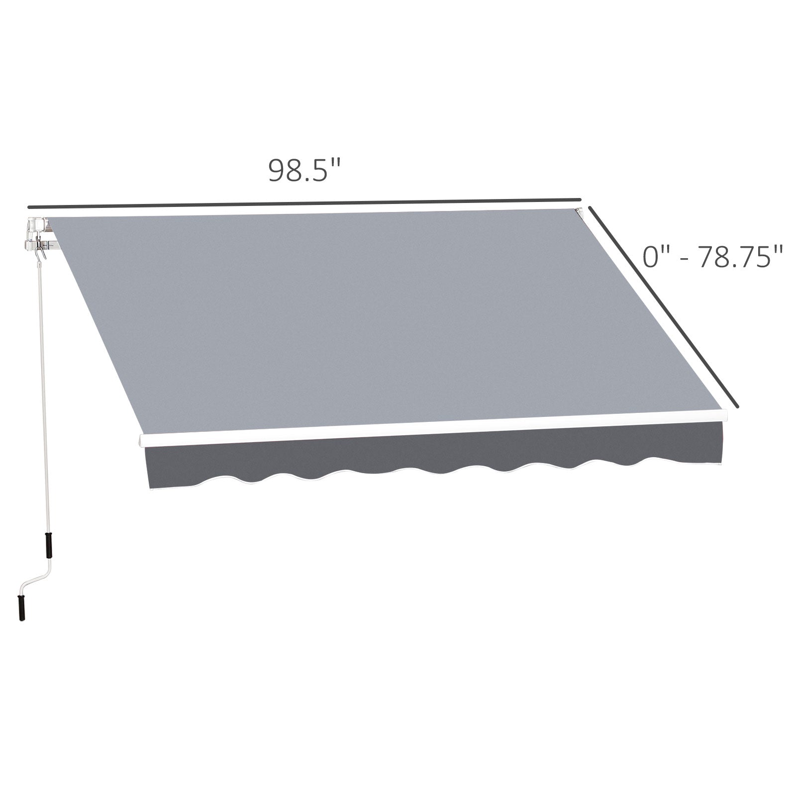 8' x 7' Retractable Awning, Patio Awnings, Sunshade Shelter with 280 g/m² UV &; Water-Resistant Fabric and Aluminum Frame for Deck, Balcony, Yard, Grey Deck Awnings at Gallery Canada