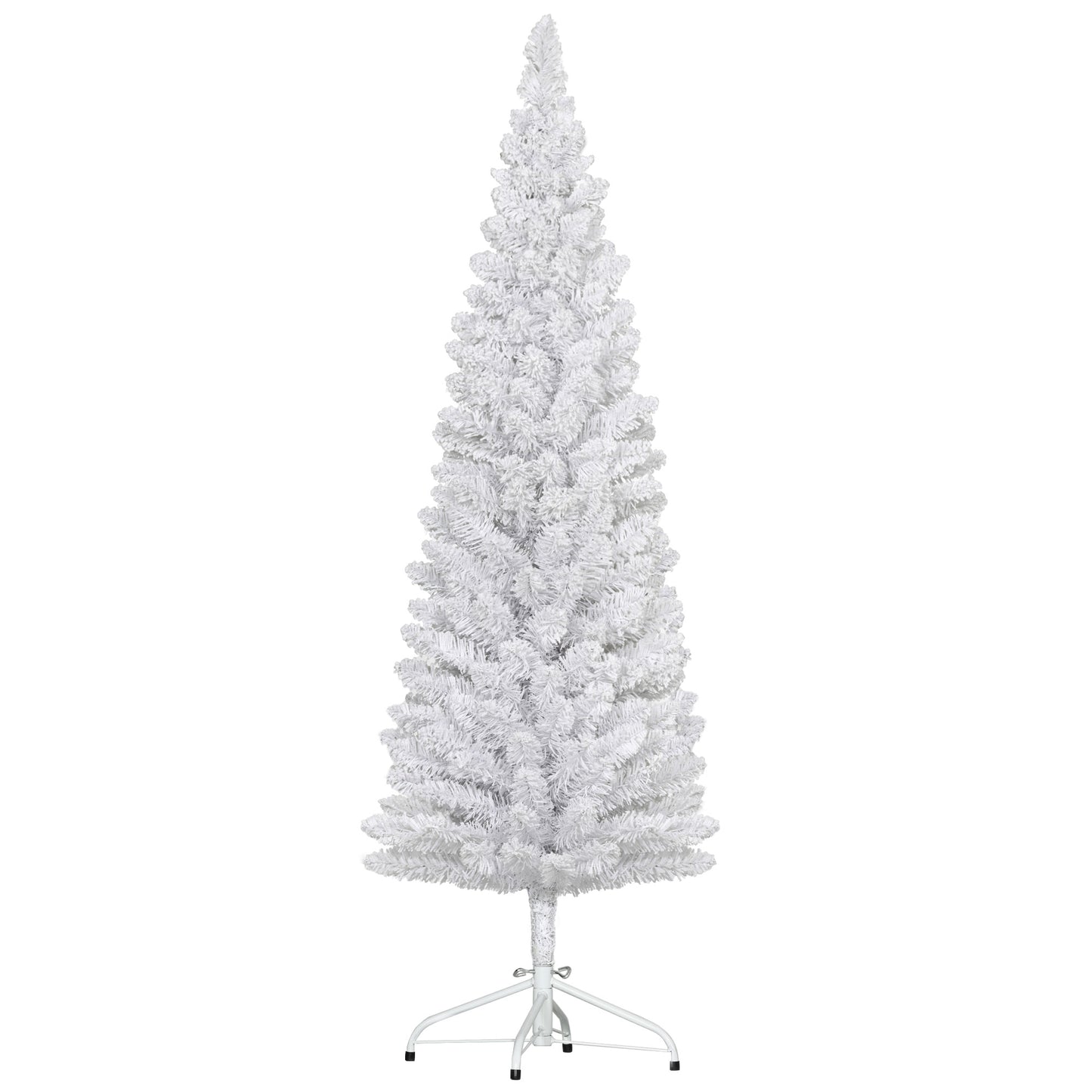 5ft White Christmas Tree, Flocked Pencil Christmas Tree with 246 Branch Tips and Metal Base for Home, Indoor, Holiday Pencil Christmas Trees   at Gallery Canada