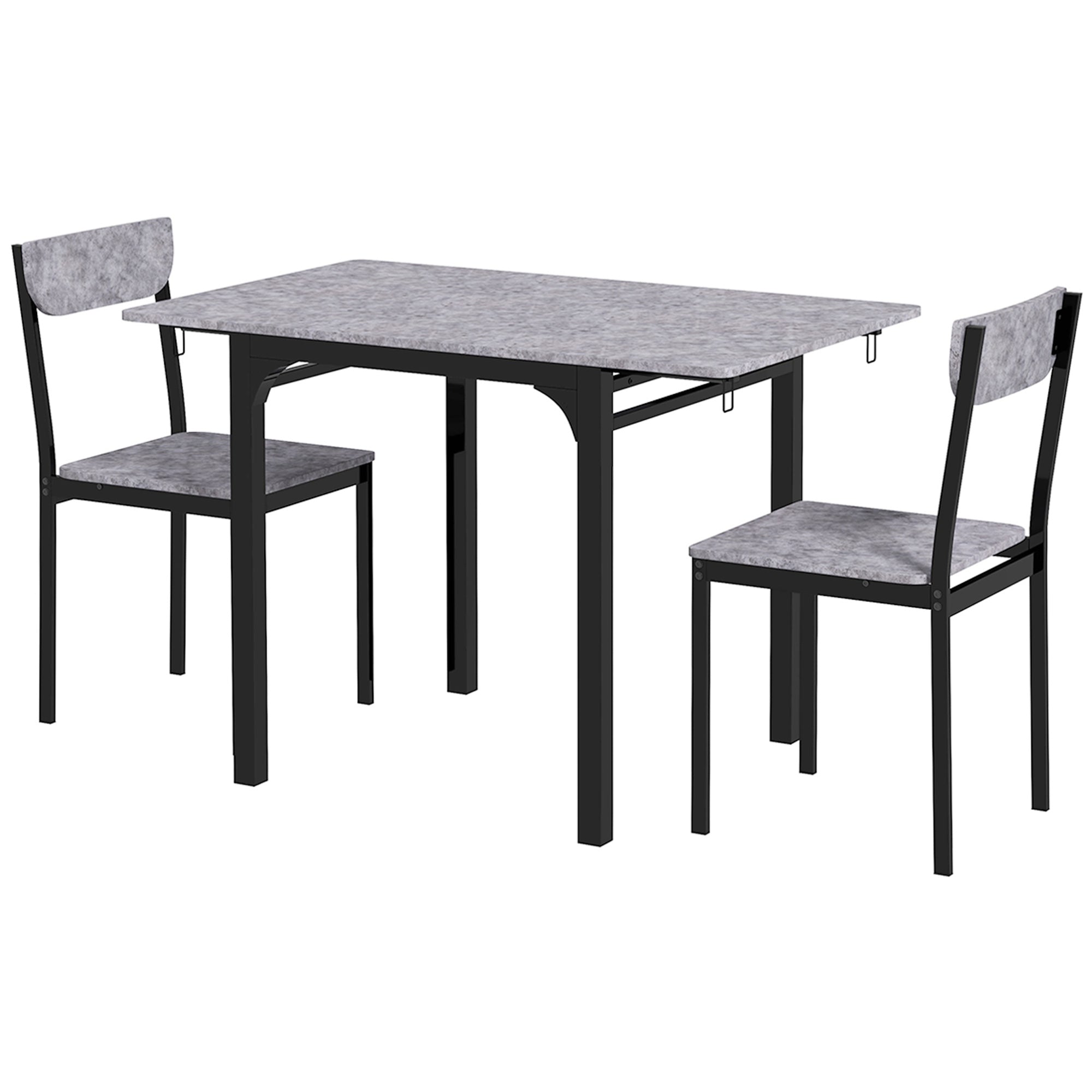 Foldable Dining Table Set for 2, Drop-Leaf Kitchen Table with 2 Chairs for Apartments, Studios, Natural Drop-leaf Dining Table Set Includes 2 Chairs Bar Sets   at Gallery Canada