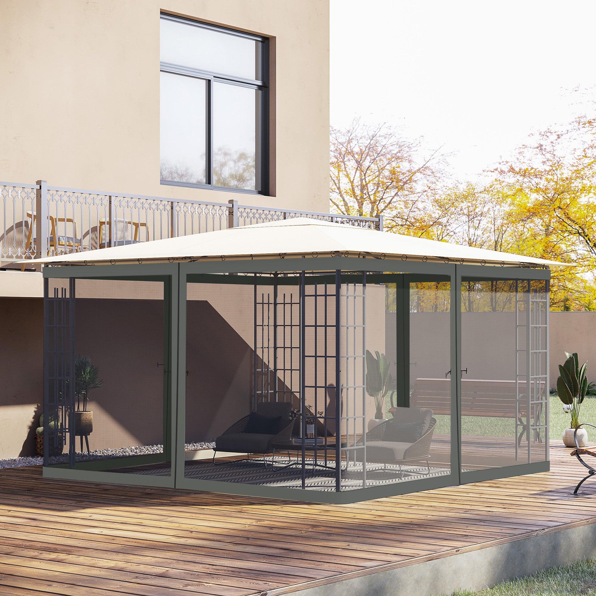 Replacement Mosquito Netting for Gazebo 12' x 12' Black Screen Walls for Canopy with Zippers Gazebos at Gallery Canada