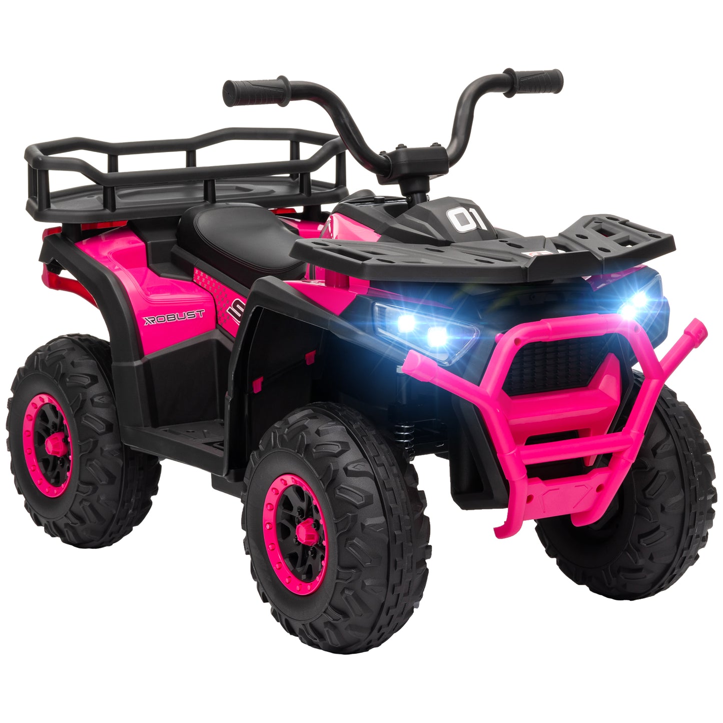 Kids ATV, 12V Battery Powered Electric Ride on Toy w/ Spring Suspension, Storage Basket, High &; Low Speed, Pink Electric Ride On Toys at Gallery Canada