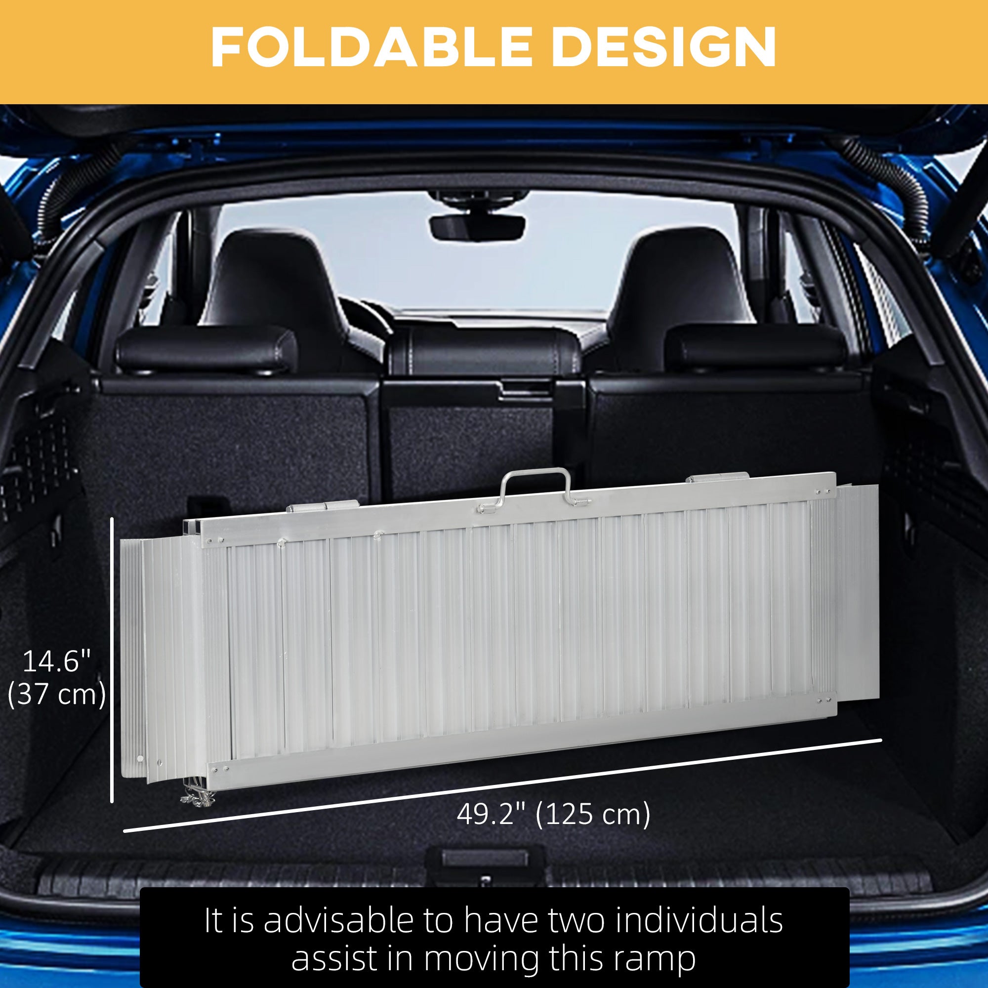 4' Portable Wheelchair Ramp Aluminum Threshold Mobility Single-fold for Scooter with Carrying Handle Knee Walker & Wheelchair Ramps at Gallery Canada