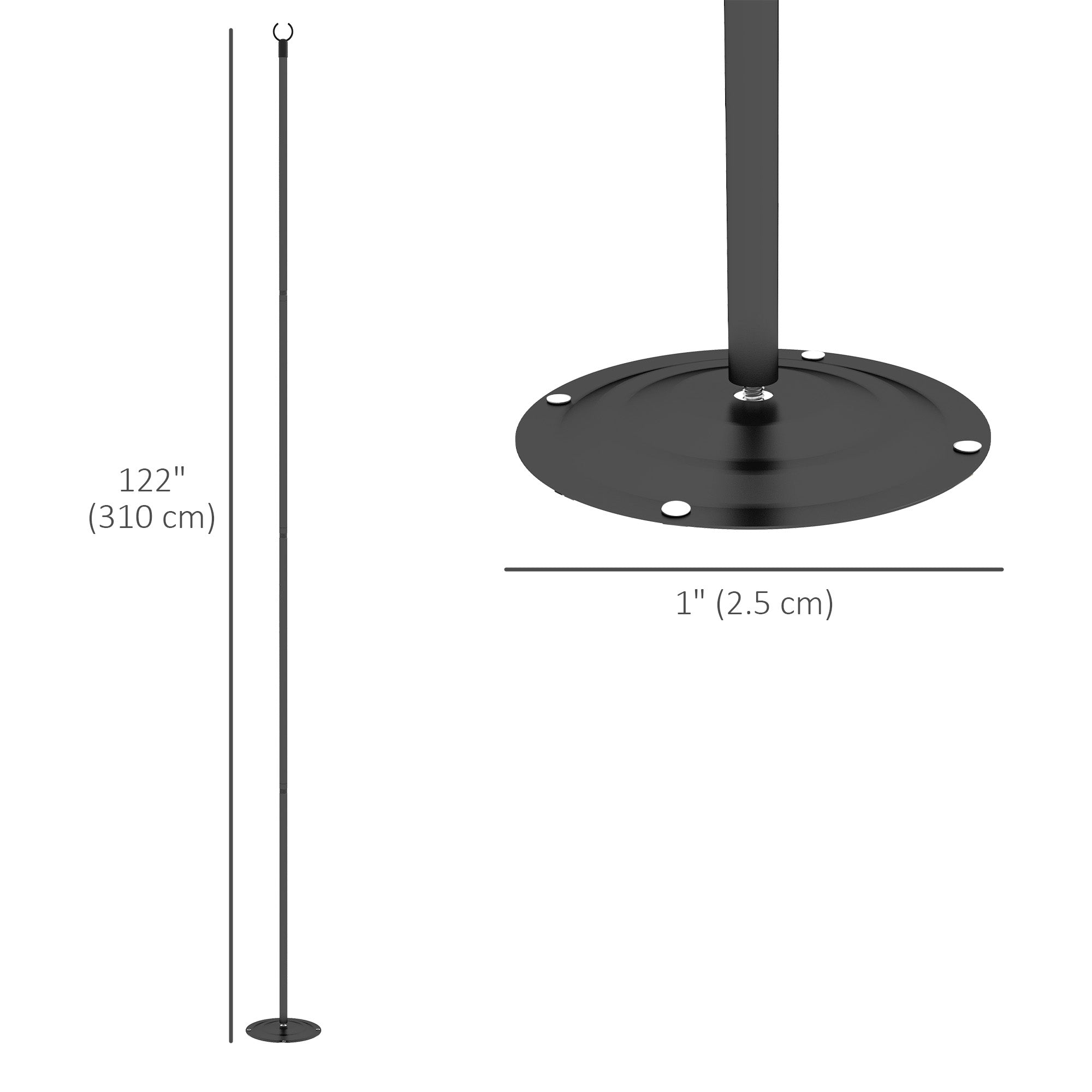 2 Pack of 10' String Light Poles, Steel Hanging Lighting Stand for Patio, Backyard, Deck, Wedding, Party, Black Lighting & Ceiling Fans at Gallery Canada