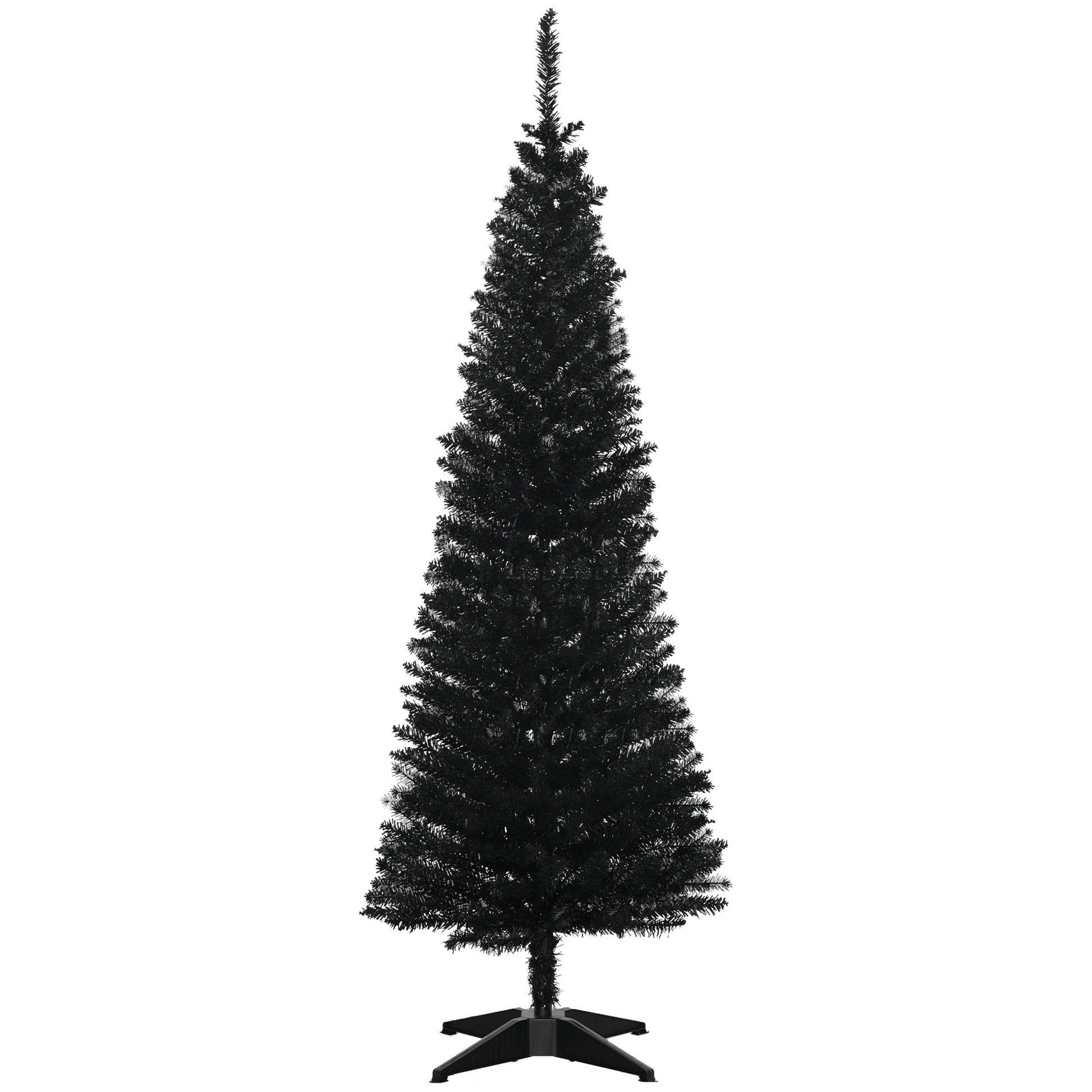 5FT Artificial Christmas Tree, Pencil Christmas Tree with Realistic Branches, Stable Stand, Black Pencil Christmas Trees   at Gallery Canada