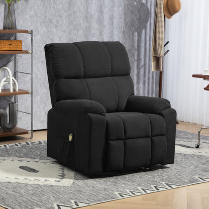 Lift Chair for Seniors, Microfibre Upholstered Power Recliner Chair with Remote, Quick Assembly, Black Sofas & Reclining Chairs Black at Gallery Canada