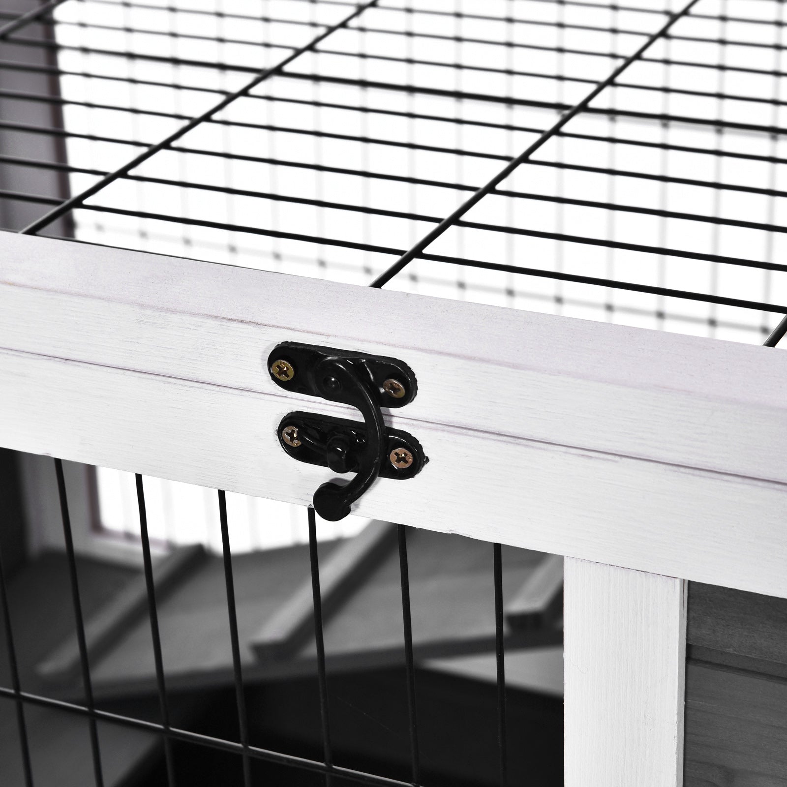 Wooden Indoor Rabbit Hutch Elevated Cage Habitat with Enclosed Run with Wheels, Ideal for Rabbits and Guinea Pigs, White Rabbit Hutch at Gallery Canada