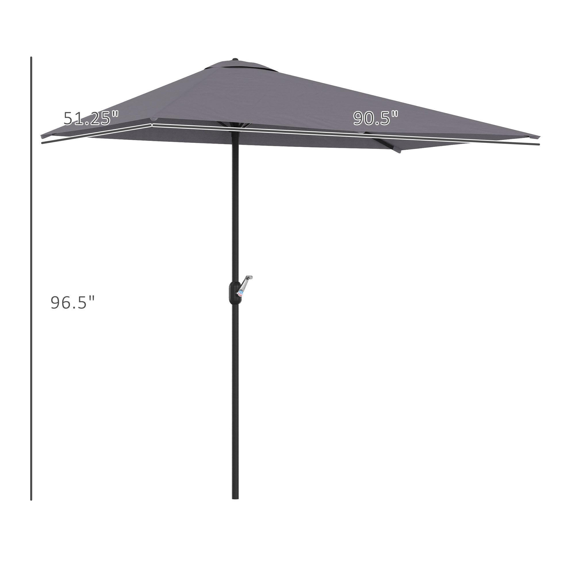 8ft Half Round Umbrella Outdoor Balcony Parasol Patio Garden Outdoor Window Sun Shade w/ 5 Ribs Sun Umbrellas   at Gallery Canada