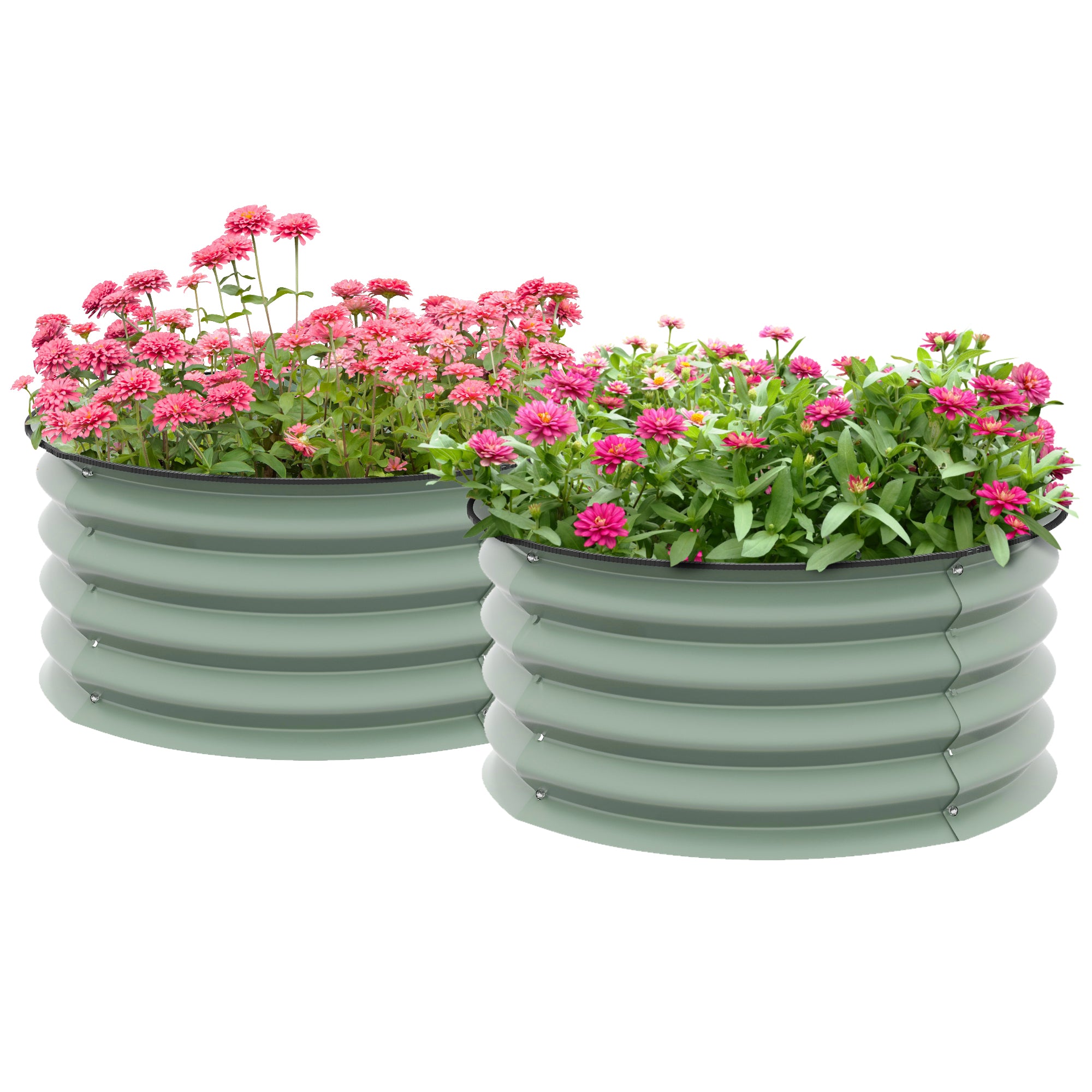 Set of 2 Raised Garden Bed, Metal Planter Box with Safety Edging, Easy-to-assemble Stock Tank, Green Raised Garden Beds at Gallery Canada