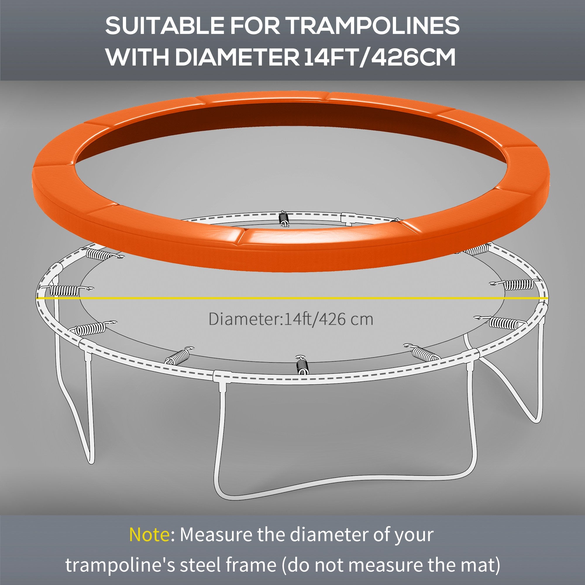 14ft Trampoline Replacement Pad Trampolining Replacement Jump Bounce Exercise GYM Pad Only Light Orange Trampolines at Gallery Canada