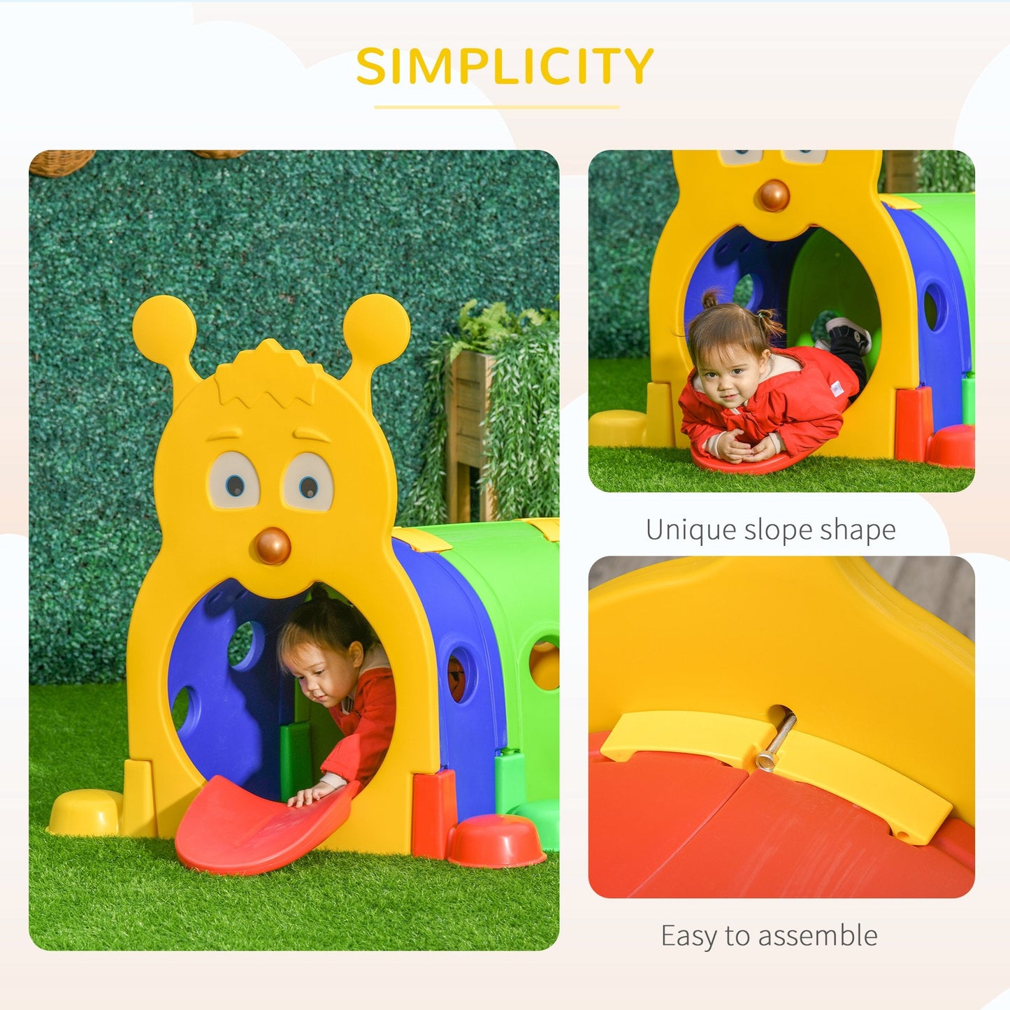 73 Inch Long Kids Play Tunnel Outdoor Indoor Climb-N-Crawl Play Equipment Children's Play Tunnels   at Gallery Canada