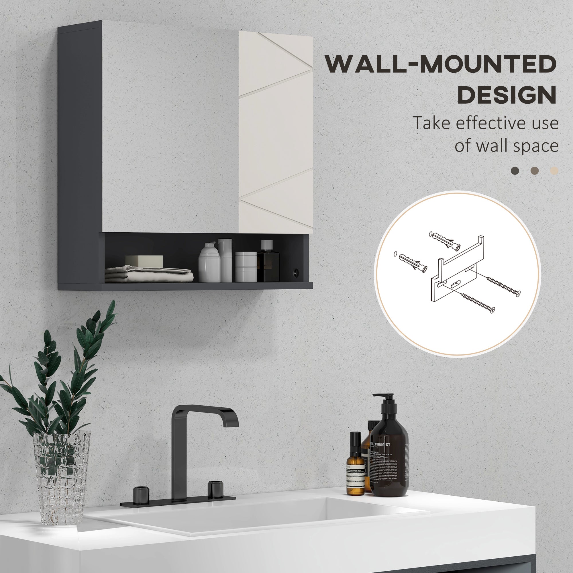 Medicine Cabinet, Wall Mounted Bathroom Mirror Cabinet with Mirrored Door, Adjustable Shelf and Soft Close Mechanism, Light Grey Mirror Medicine Cabinets at Gallery Canada