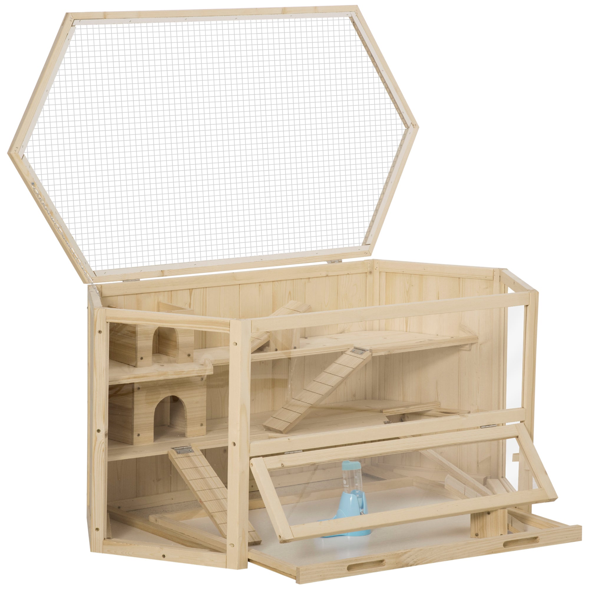 Wooden Large Hamster Cage Mouse Rats Small Animal Exercise Play House 3 Tier with Tray, Seesaws, Water Bottle Hamster Cages   at Gallery Canada