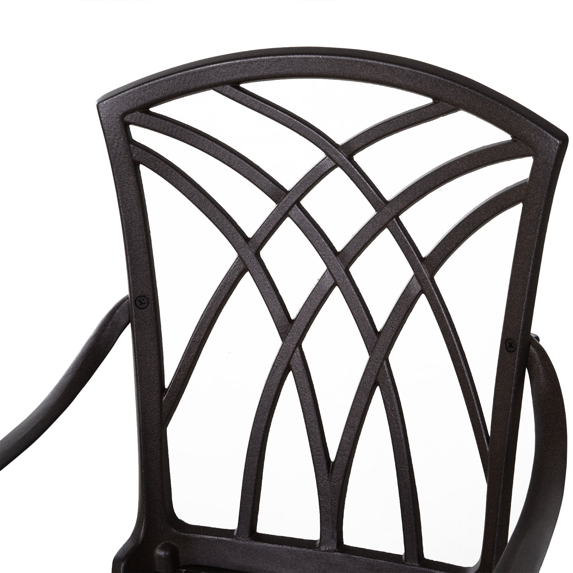 5 Pieces Outdoor Dining Set, Cast Aluminium Patio Table and Chairs with Parasol Hole, Patio Dining Set for 4, Brown Outdoor Dining Sets at Gallery Canada