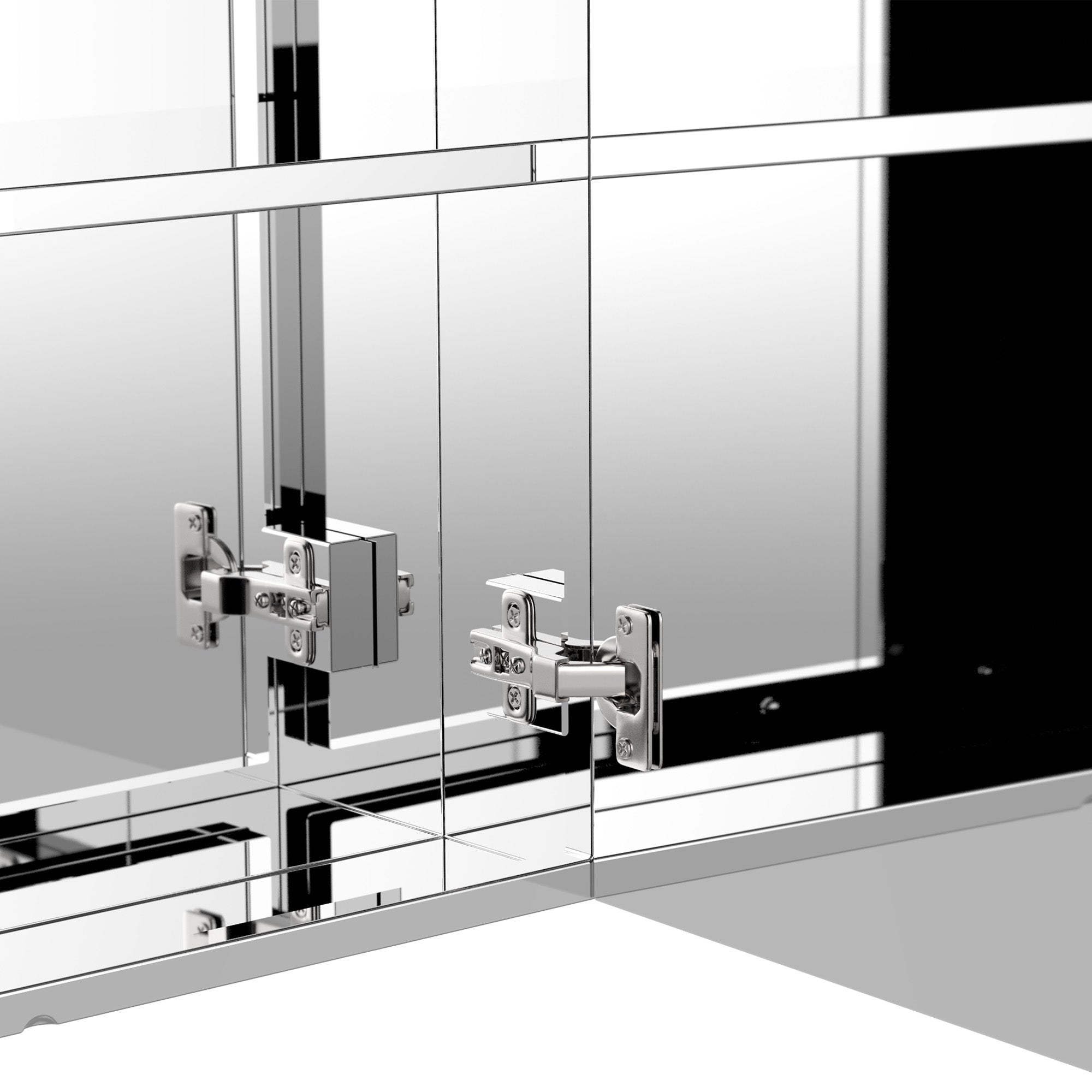 Wall Mounted Mirror Cabinet, Bathroom Medicine Cabinet with Mirror, 2 Doors and 3-tier Shelving, Silver Mirror Medicine Cabinets at Gallery Canada