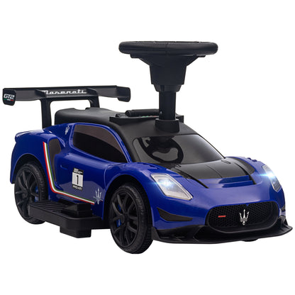 6V Maserati GT2 Licensed Electric Car for Kids, Ride on Car with Under Seat Storage, LED Headlights Music, Blue Electric Toy Cars   at Gallery Canada