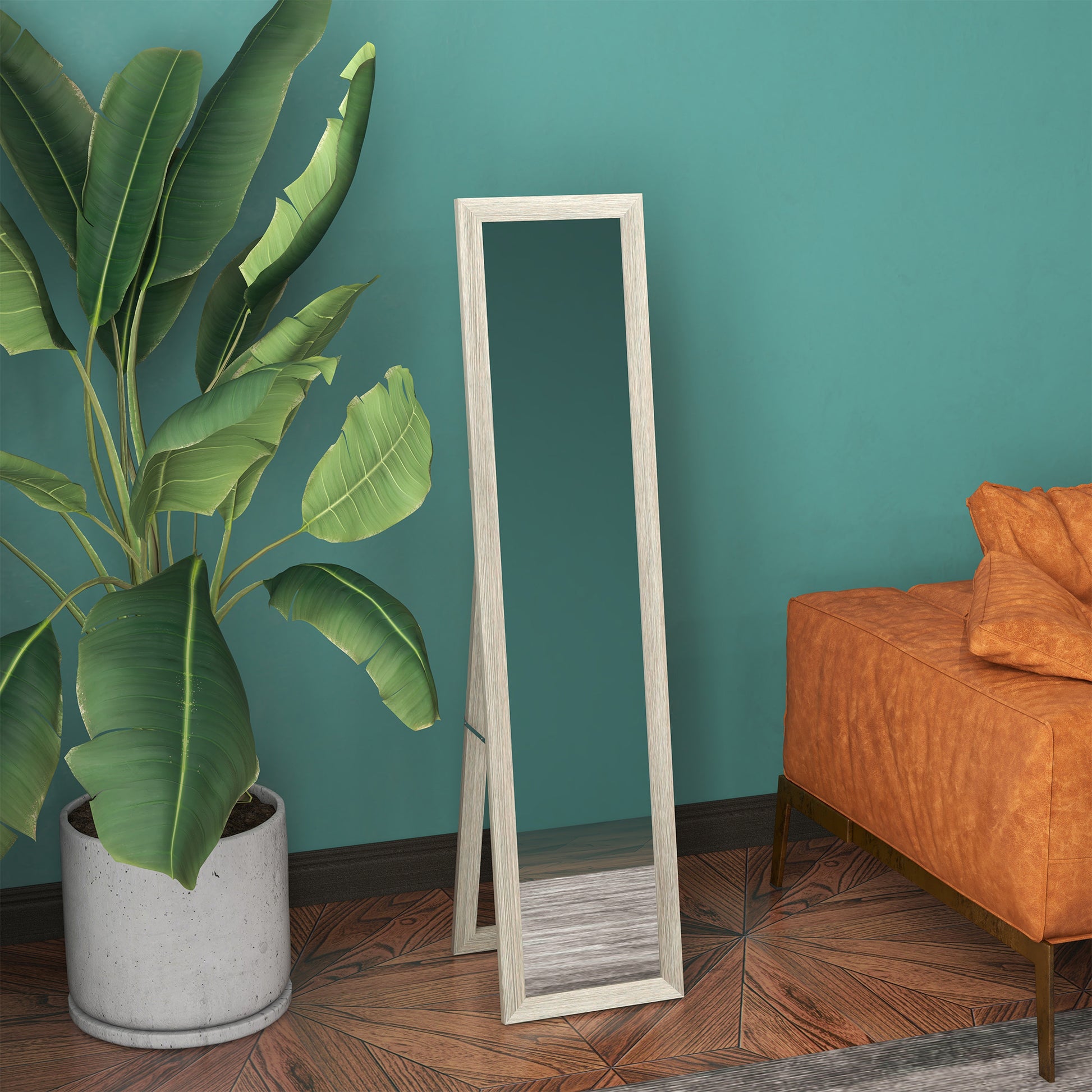 15" x 62" Full Length Mirror for Bedroom, Free Standing Dressing Mirror, Wall Mirror for Living Room, Grey Full Length Mirrors   at Gallery Canada