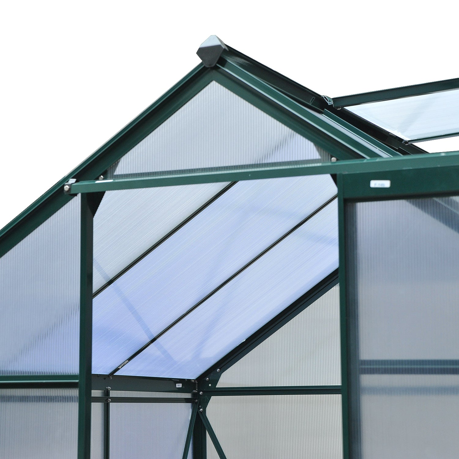6.2' x 6.3' x 6.6' Clear Polycarbonate Greenhouse, Large Walk-In Green House Garden, Plants Grow, Galvanized Sheet Frame w/ Slide Door Walk In Greenhouses at Gallery Canada