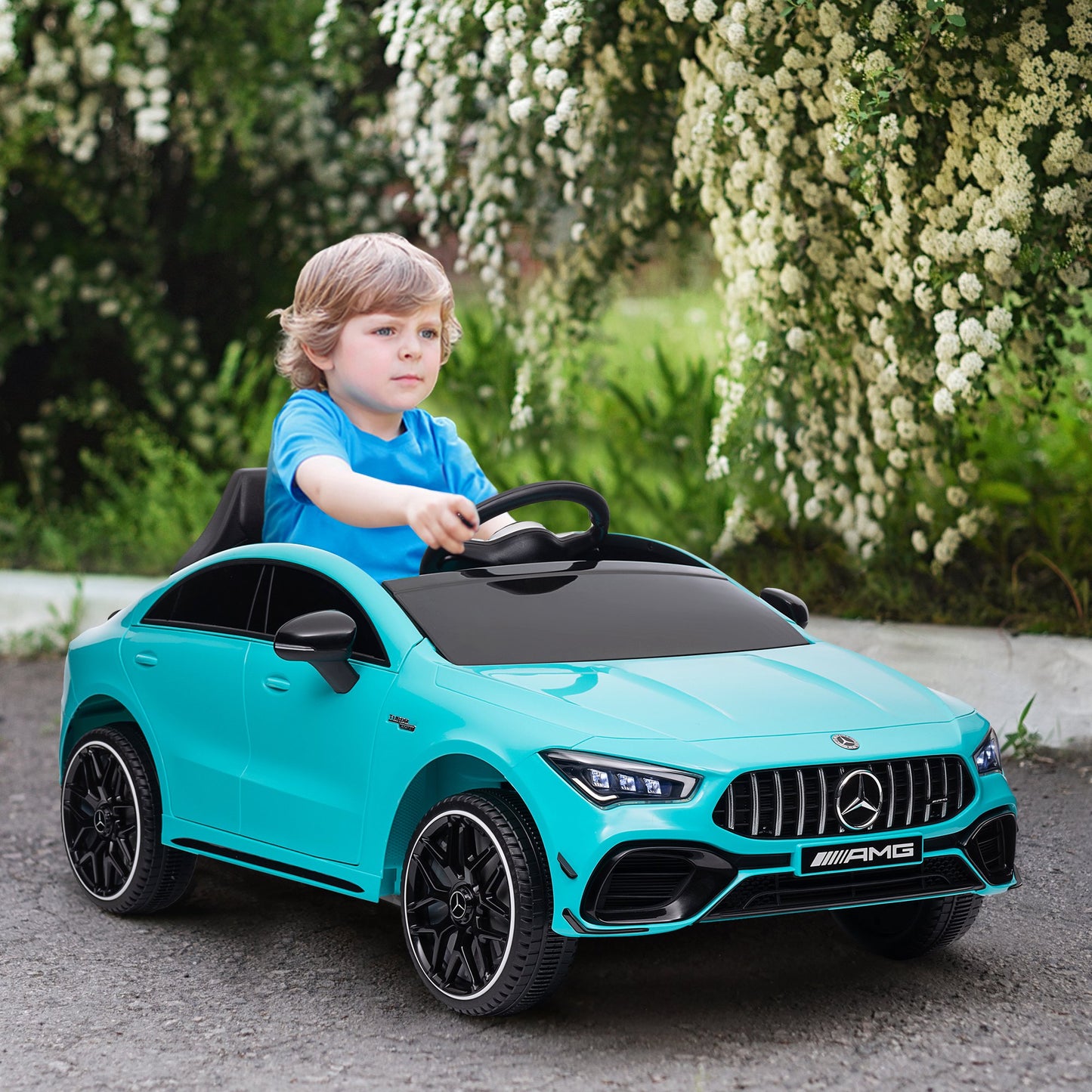 Mercedes-AMG Licensed 12V Ride on Car, Kids Electric Car with Remote Control, Spring Suspension, LED Lights, Light Blue Electric Toy Cars   at Gallery Canada