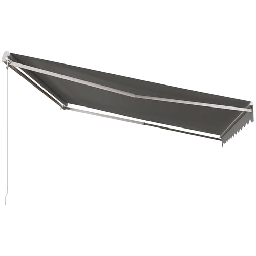 13' x 10' Electric Retractable Awning Sun Shade Shelter w/ Remote Controller for Deck Balcony Yard, Light Grey