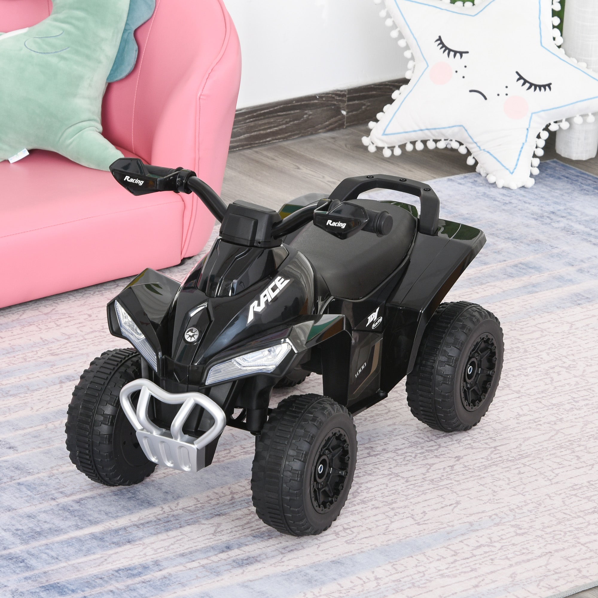 No Power 4 Wheels Ride on Toy for Kids, Foot To Floor Slider Toddler Ride-on Car with Music, Lightening, for 18-36 Months Black Push Cars for Toddlers at Gallery Canada