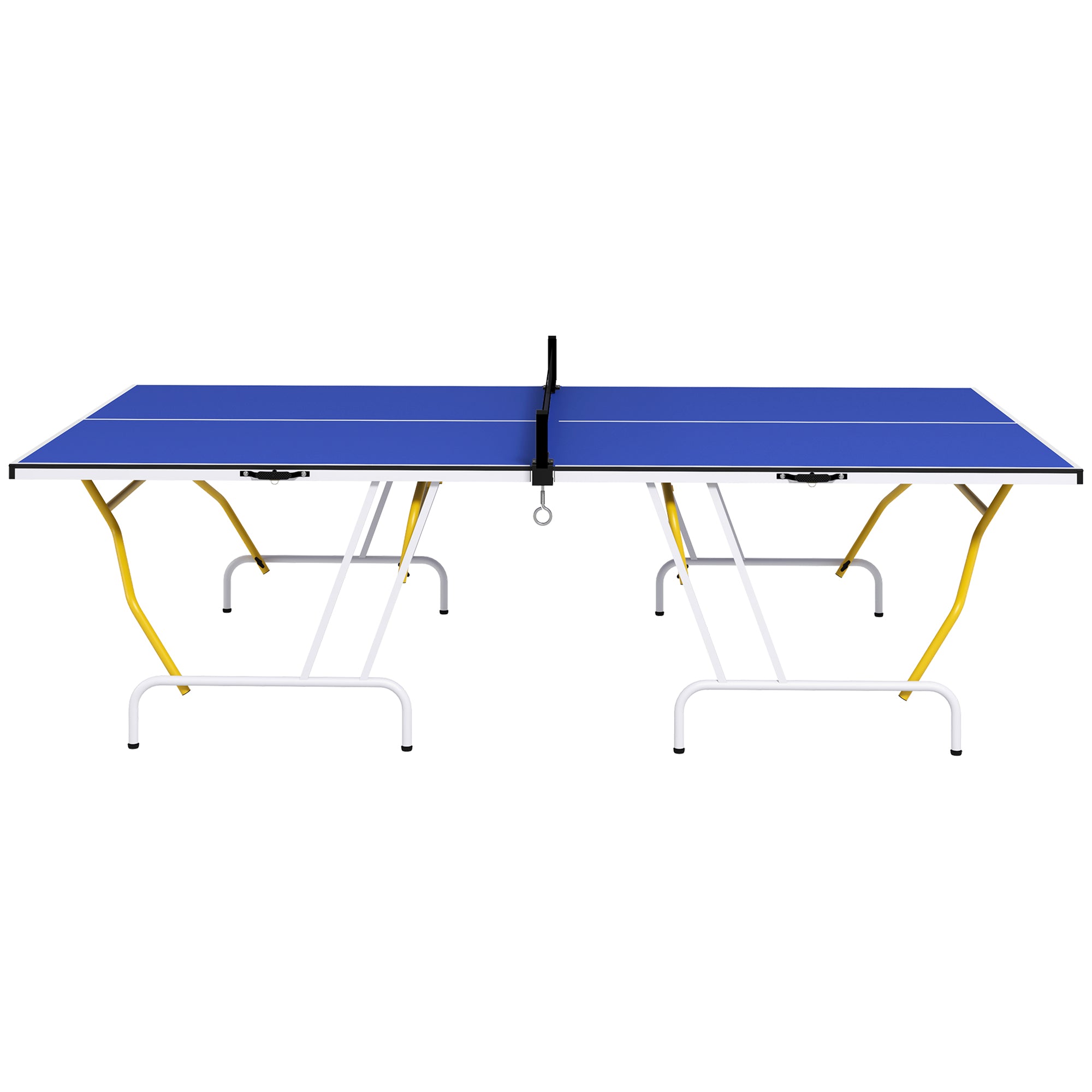 9' x 5' Full Size Table Tennis Table, Folding Ping Pong Table with Paddles and Balls, Blue Game Tables Blue at Gallery Canada