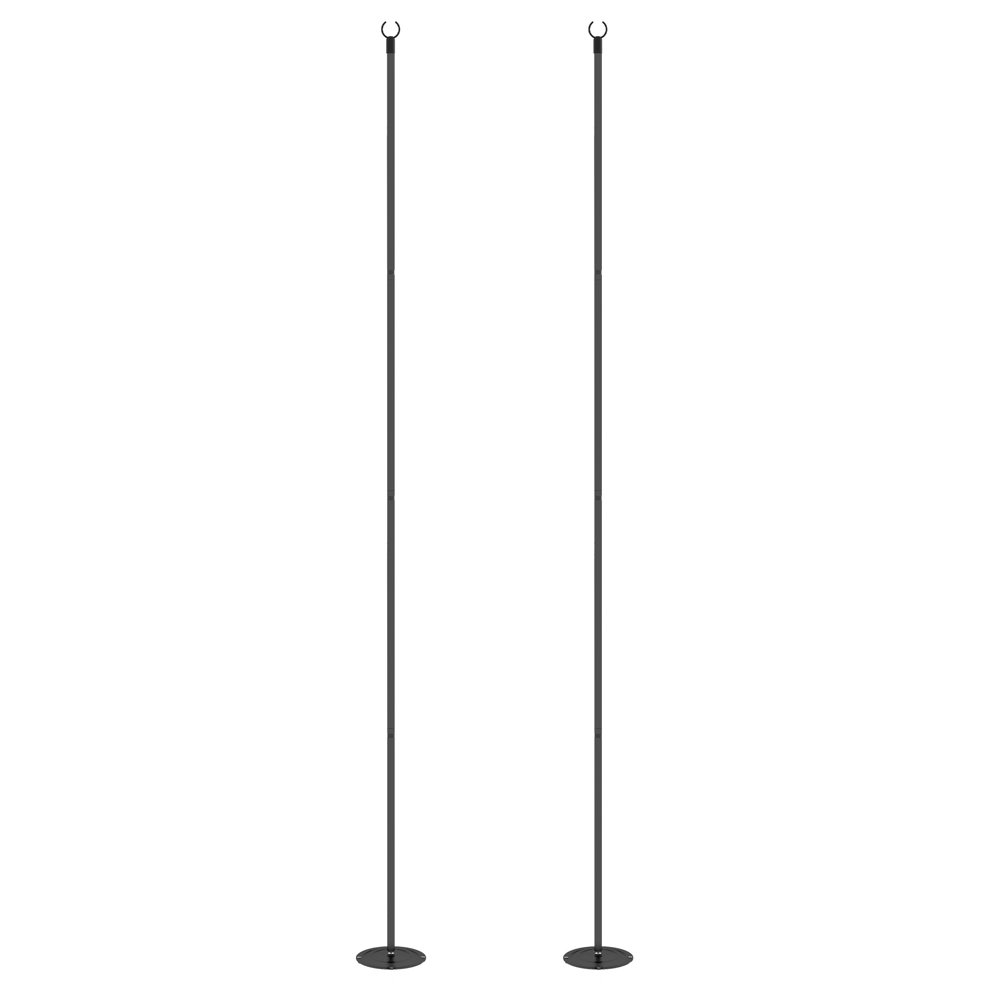 2 Pack of 10' String Light Poles, Steel Hanging Lighting Stand for Patio, Backyard, Deck, Wedding, Party, Black Lighting & Ceiling Fans Black at Gallery Canada
