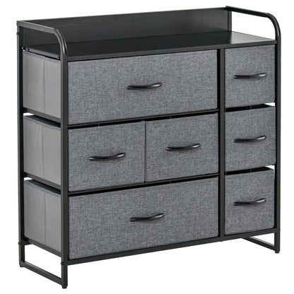 7-Bin Dresser Storage Tower Cabinet Organizer Unit, Easy Pull Fabric Bins with Metal Frame for Bedroom Storage Cabinets   at Gallery Canada